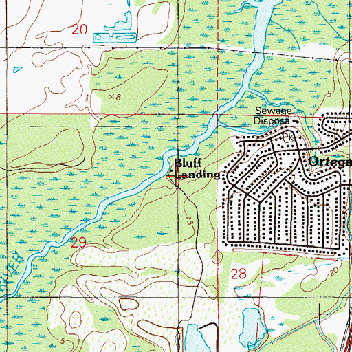 Topographic Map of Bluff Landing, FL