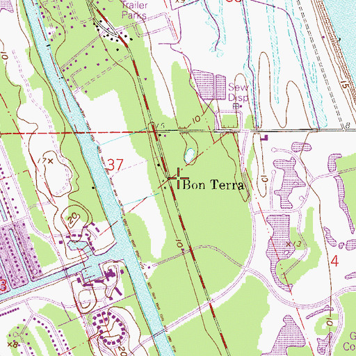 Topographic Map of Bon Terra, FL