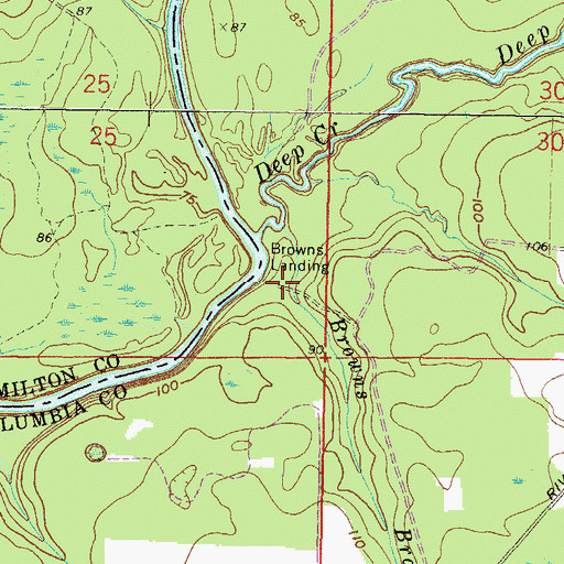 Topographic Map of Browns Landing, FL
