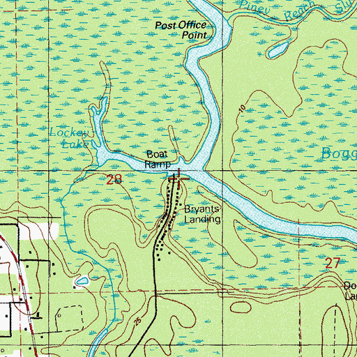 Topographic Map of Bryants Landing, FL