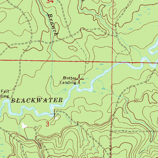 Topographic Map of Butter Landing, FL