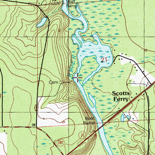 Topographic Map of Carter Landing, FL