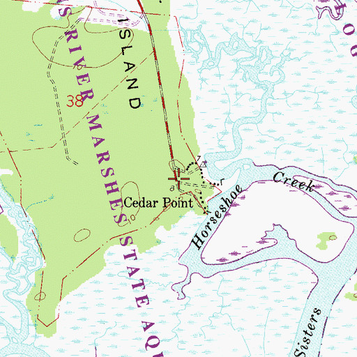Topographic Map of Cedar Point, FL