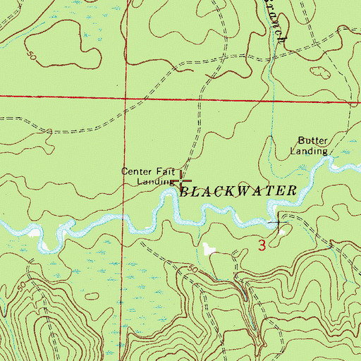 Topographic Map of Center Fait Landing, FL