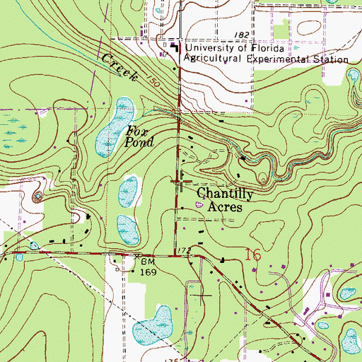 Topographic Map of Chantilly Acres, FL
