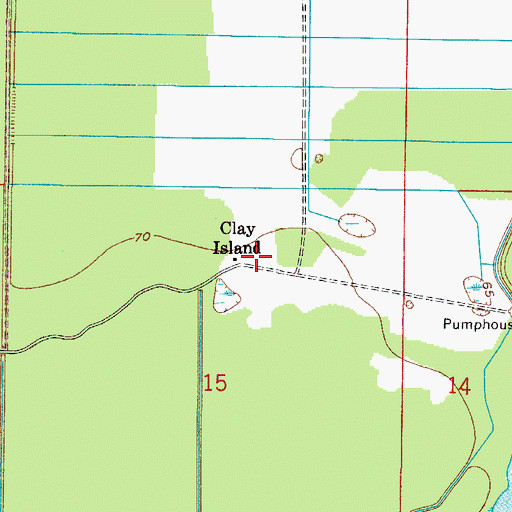 Topographic Map of Clay Island, FL