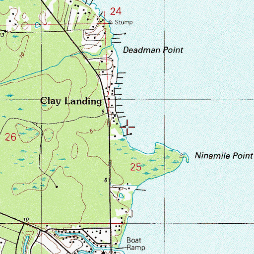 Topographic Map of Clay Landing, FL