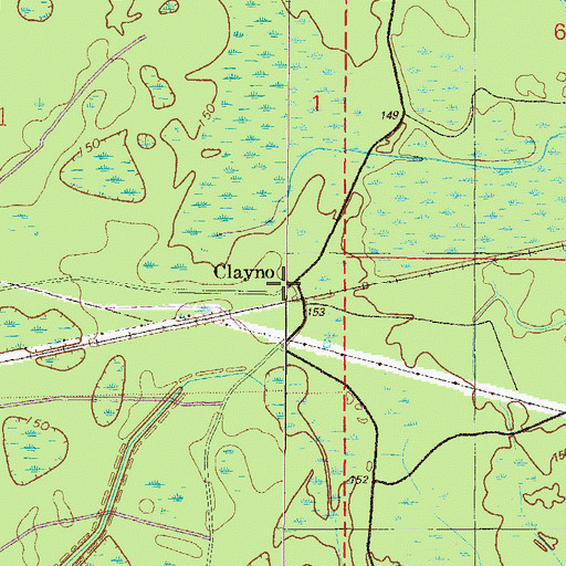 Topographic Map of Clayno, FL