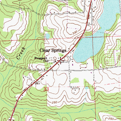 Topographic Map of Clear Springs, FL