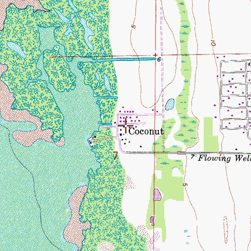 Topographic Map of Coconut, FL