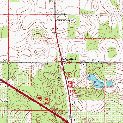 Topographic Map of Conant, FL