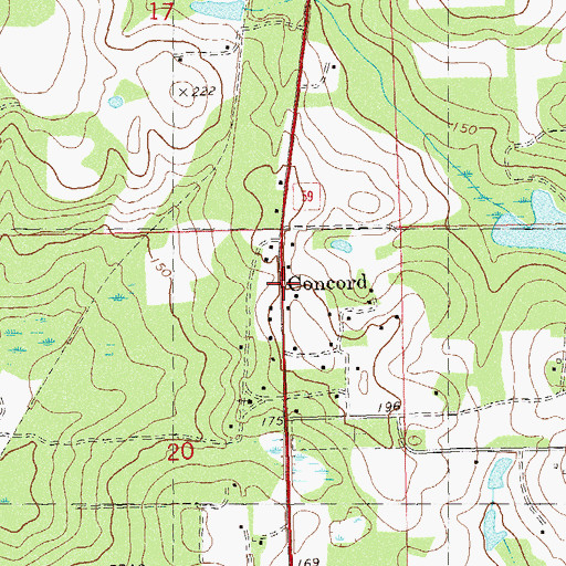 Topographic Map of Concord, FL