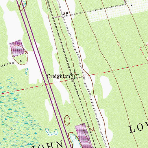 Topographic Map of Creighton, FL