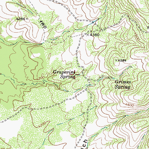 Topographic Map of Grapevine Spring, AZ