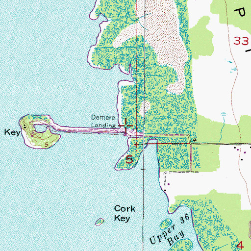 Topographic Map of Demere Landing, FL