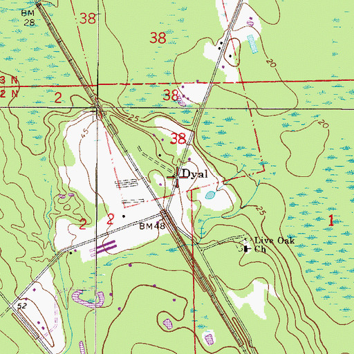Topographic Map of Dyal, FL