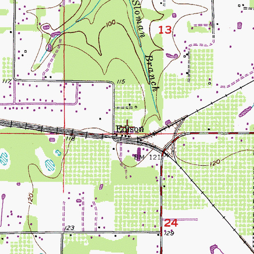 Topographic Map of Edison, FL