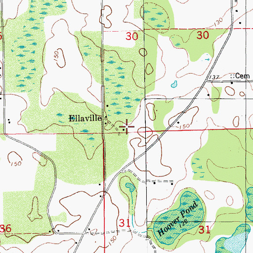 Topographic Map of Ellaville, FL