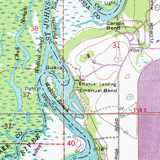 Topographic Map of Emanuel Landing, FL