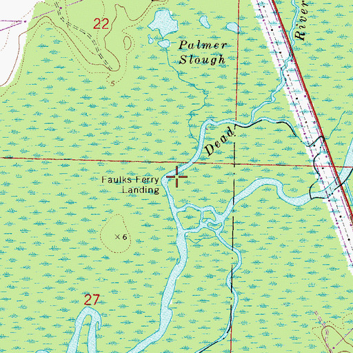 Topographic Map of Faulks Ferry Landing, FL