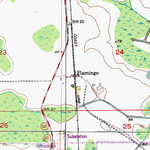 Topographic Map of Flamingo, FL