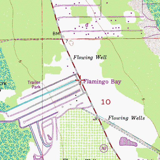 Topographic Map of Flamingo Bay, FL