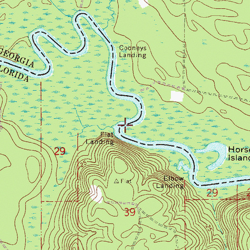 Topographic Map of Flat Landing, FL
