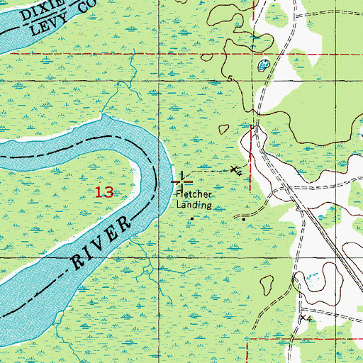 Topographic Map of Fletcher Landing, FL