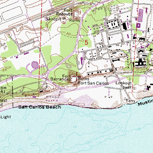 Topographic Map of Fort Barrancas (historical), FL