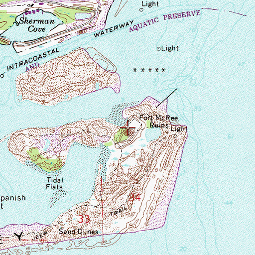 Topographic Map of Fort McRee (historical), FL