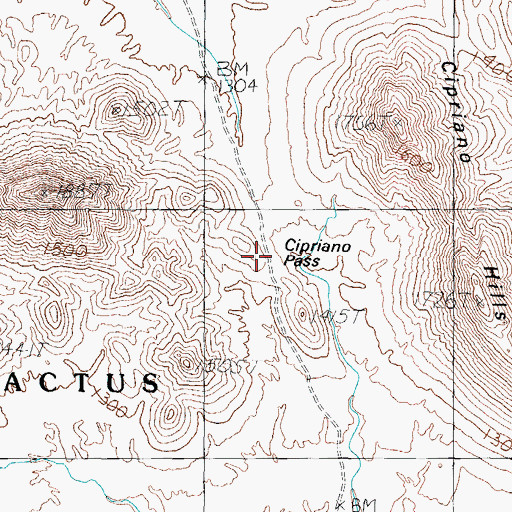 Topographic Map of Cipriano Pass, AZ