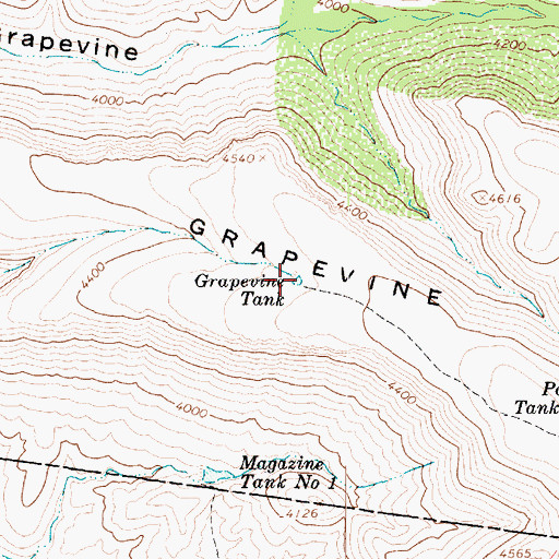Topographic Map of Grapevine Tank, AZ
