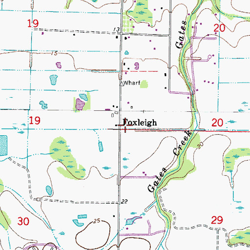 Topographic Map of Foxleigh, FL