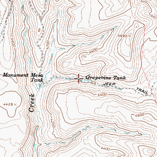 Topographic Map of Grapevine Tank, AZ