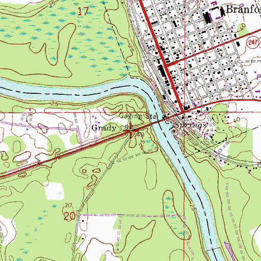 Topographic Map of Grady, FL