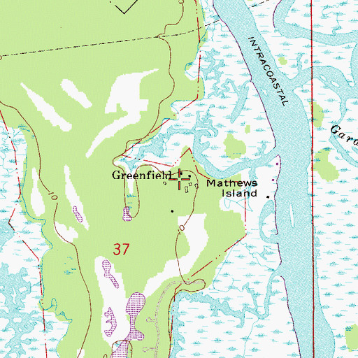 Topographic Map of Greenfield, FL