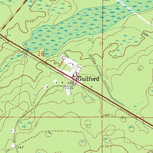 Topographic Map of Guilford, FL