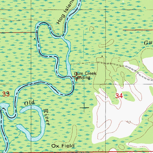 Topographic Map of Gum Creek Landing, FL