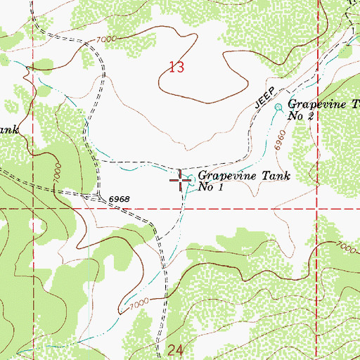 Topographic Map of Grapevine Tank Number One, AZ