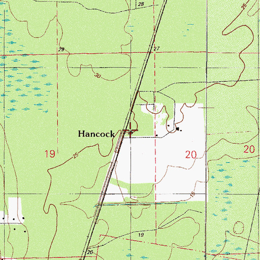 Topographic Map of Hancock, FL