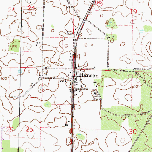 Topographic Map of Hanson, FL
