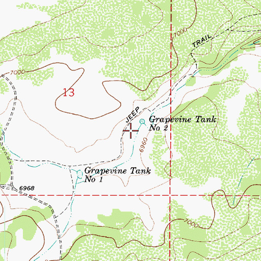 Topographic Map of Grapevine Tank Number Two, AZ