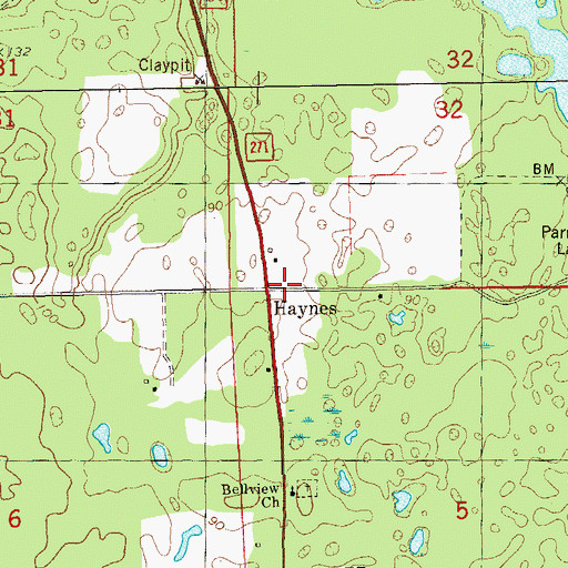 Topographic Map of Haynes, FL