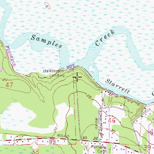 Topographic Map of Henderson Landing, FL