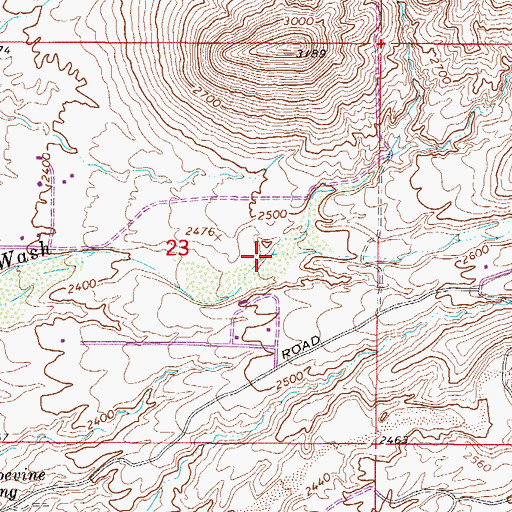 Topographic Map of Grapevine Wash, AZ
