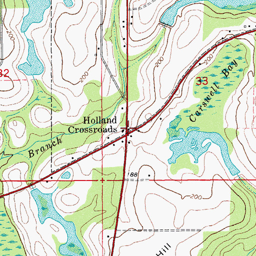 Topographic Map of Holland Crossroads, FL