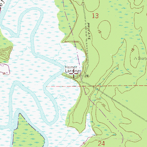 Topographic Map of Homer Landing, FL