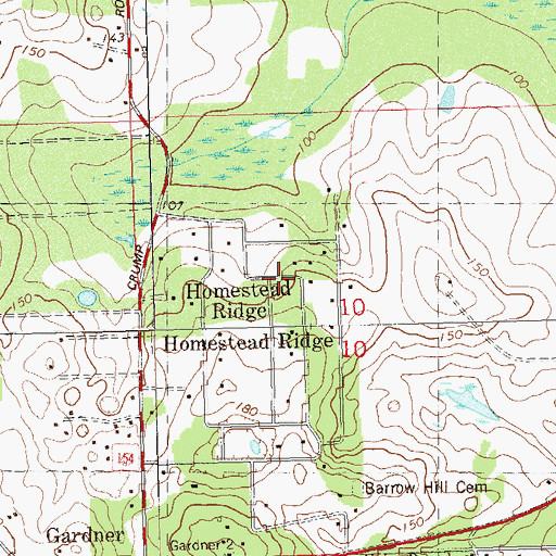 Topographic Map of Homestead Ridge, FL