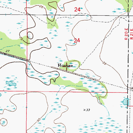 Topographic Map of Honore, FL