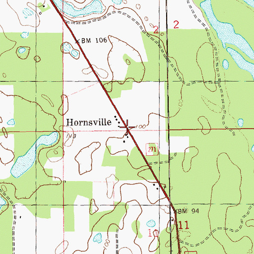 Topographic Map of Hornsville, FL